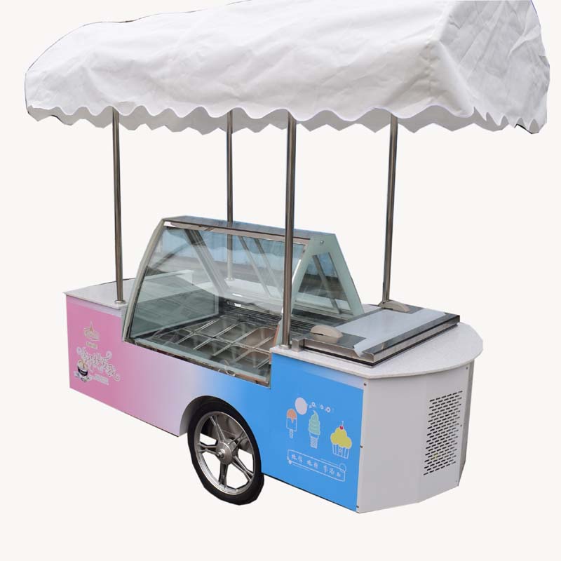 Mobile ice cream display cart