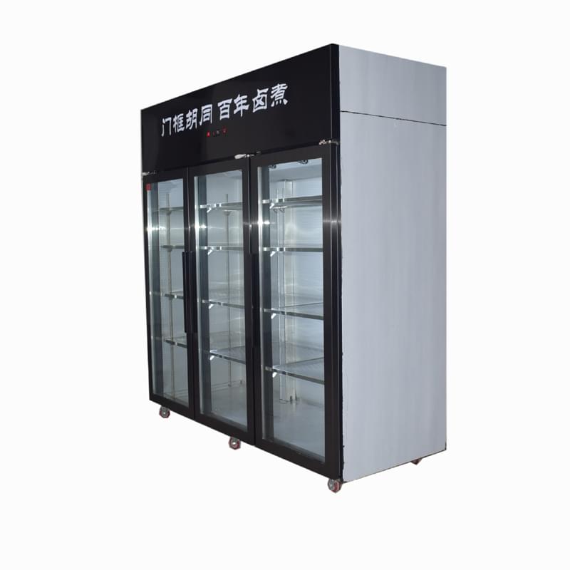 Standing glass door display refrigerator