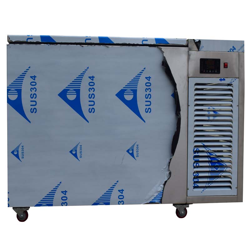 Top open door stainless steel freezer