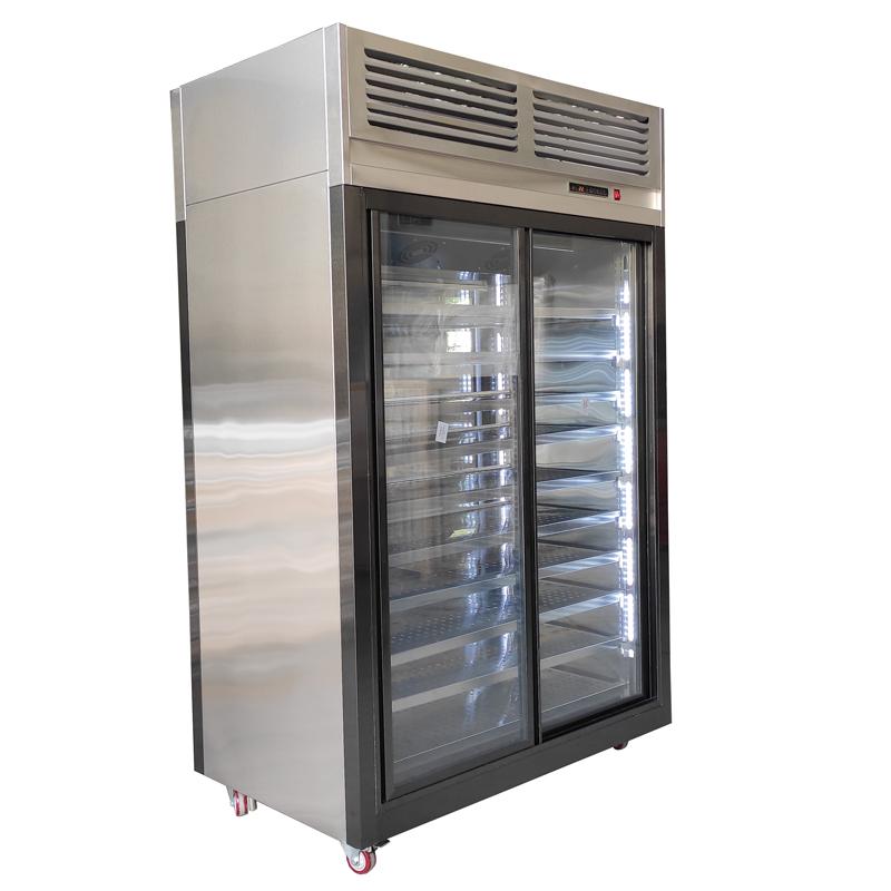 stainless steel glass door freezer