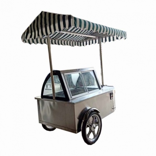 Haute qualité à faible température personnalisée de la glace à la crème d'affichage des chariots 