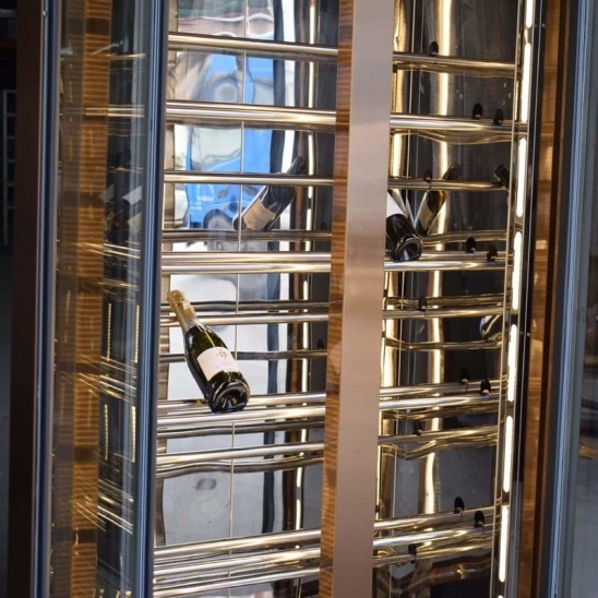 2 portes en verre d'acier inoxydable de vin affichage de refroidissement du congélateur 