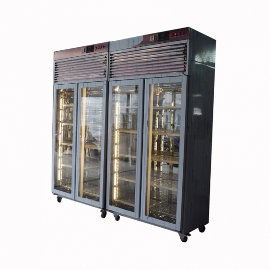 Meilleure vente de deux portes en or Rose en acier inoxydable de la viande de séchage affichage congélateur 