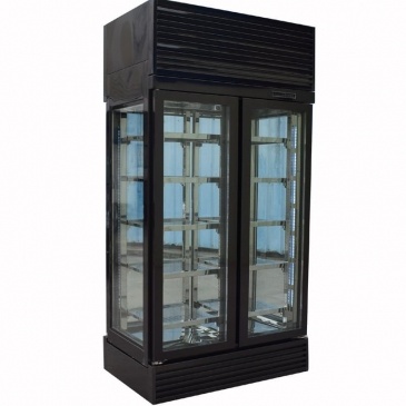 Noir en acier inoxydable de boeuf vitrine