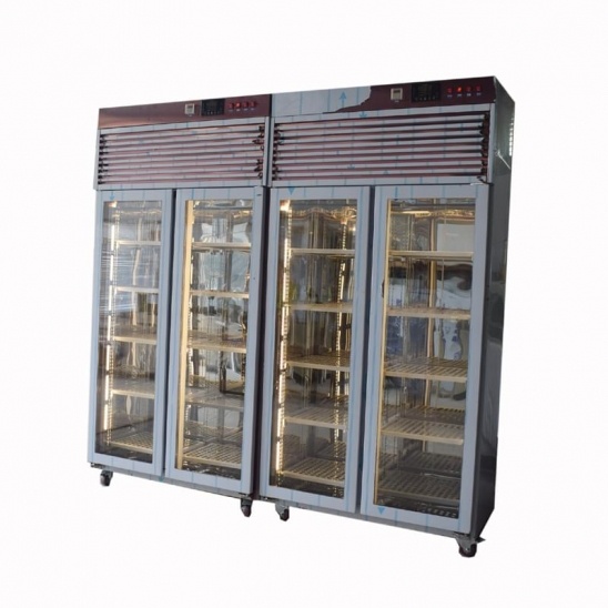 Meilleure vente de deux portes en or Rose en acier inoxydable de la viande de séchage affichage congélateur 