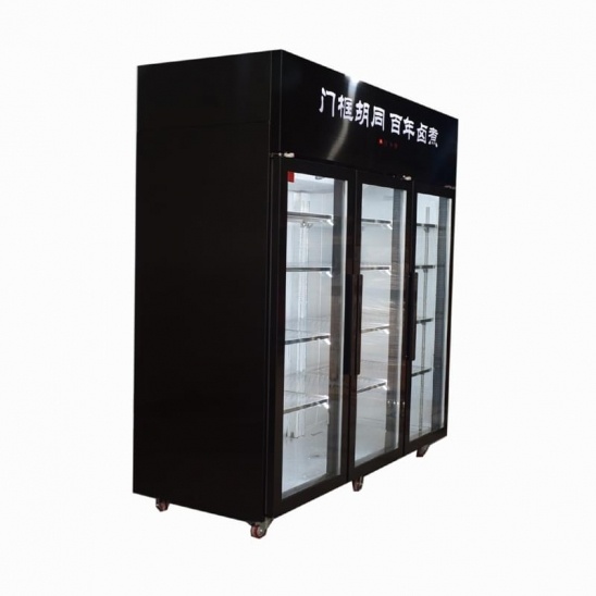 Personnalisé 3 portes en acier inoxydable de conservation des aliments affichage de cuisine, congélateur 