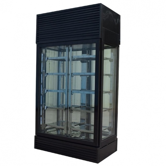 Usine direct Black personnalisé de bœuf importée des quatre côtés d'écran en verre du congélateur 