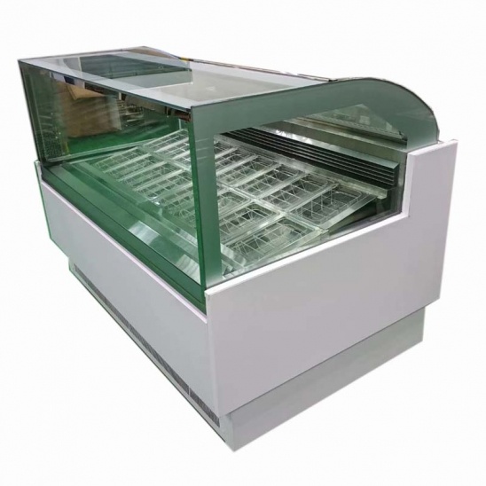 Verticale basse température blanc en acier inoxydable de crème glacée à la vitrine 