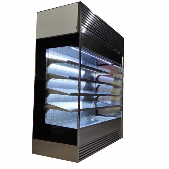 Direct d'usine Personnalisés en acier inoxydable alimentaire ouvert d'affichage congélateur 