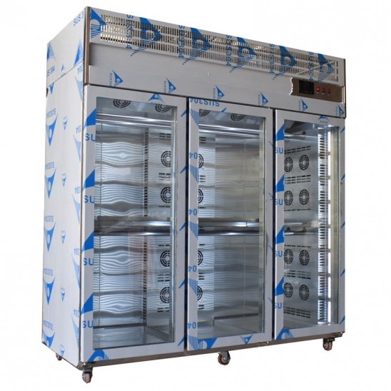 Trois portes en verre, en acier inoxydable 304 Vent Goose affichage congélateur 