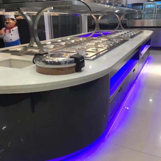 Personnalisés grande en acier inoxydable à chaud et à froid, de légumes cuits affichage de la table de buffet 