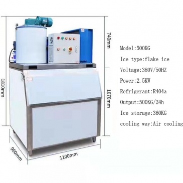 la glace en paillettes faisant la machine
