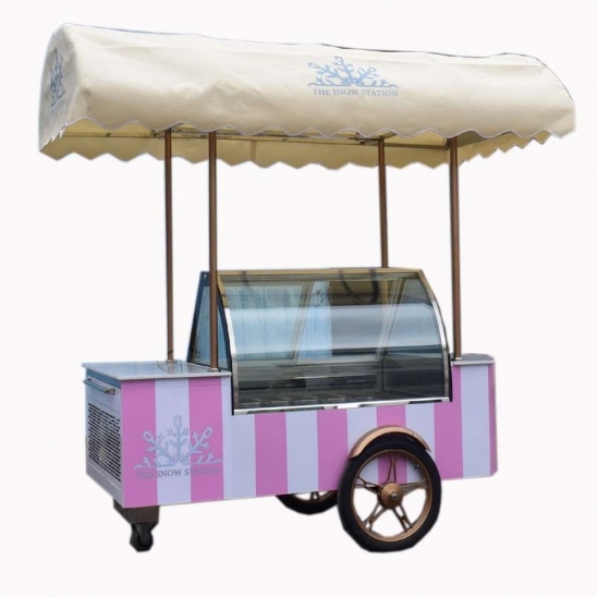 Meilleure vente de mobile en acier inoxydable de la glace à la crème d'affichage pousser congélateur panier 