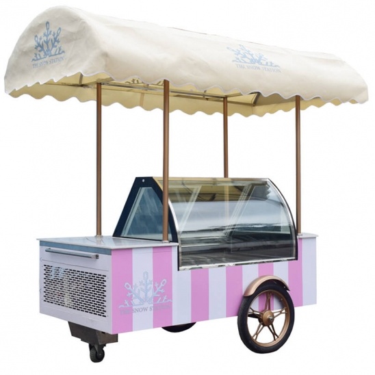 Meilleure vente de mobile en acier inoxydable de la glace à la crème d'affichage pousser congélateur panier 