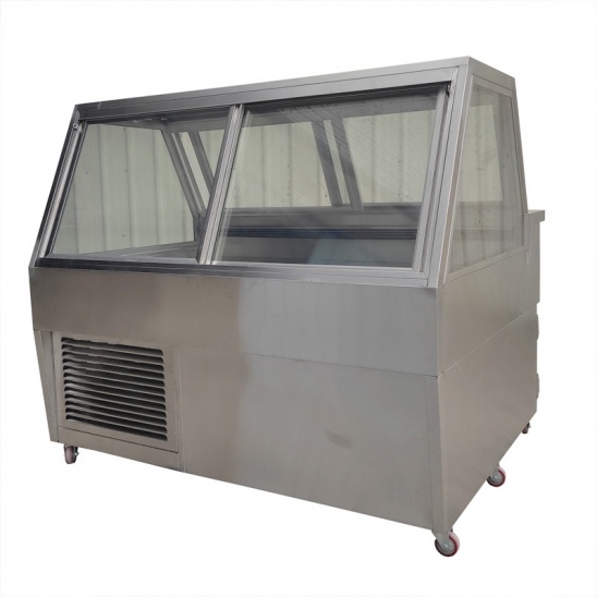 Personnalisé double de la température en acier inoxydable vitrine 