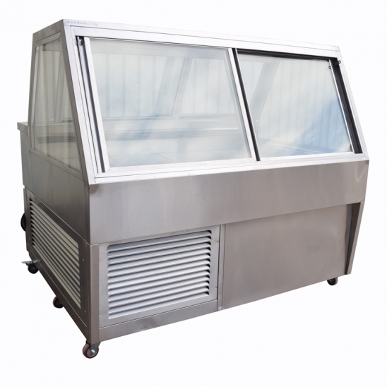Personnalisé double de la température en acier inoxydable vitrine 