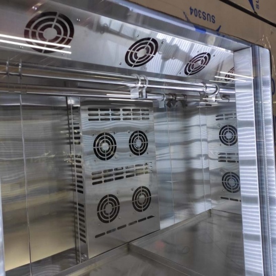 Double porte en verre en acier inoxydable oie poulet canard refroidissement par air congélateur de séchage 