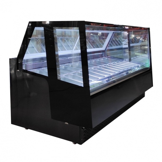 version européenne de la vitrine de la crème glacée à basse température 