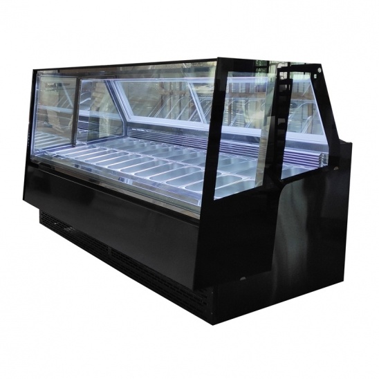 version européenne de la vitrine de la crème glacée à basse température 