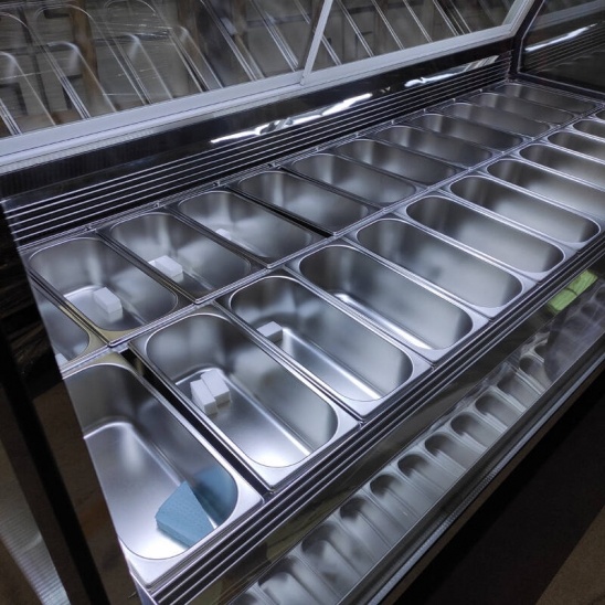 version européenne de la vitrine de la crème glacée à basse température 