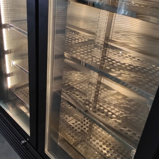 congélateur d'affichage de bœuf à basse température en acier inoxydable noir 