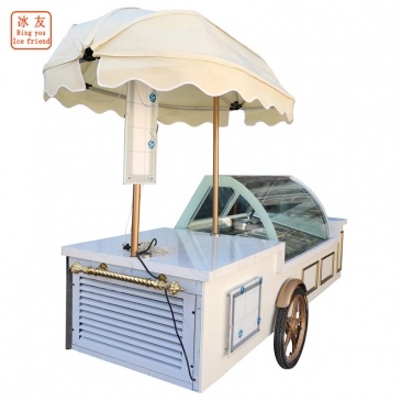 chariot mobile d'affichage de crème glacée