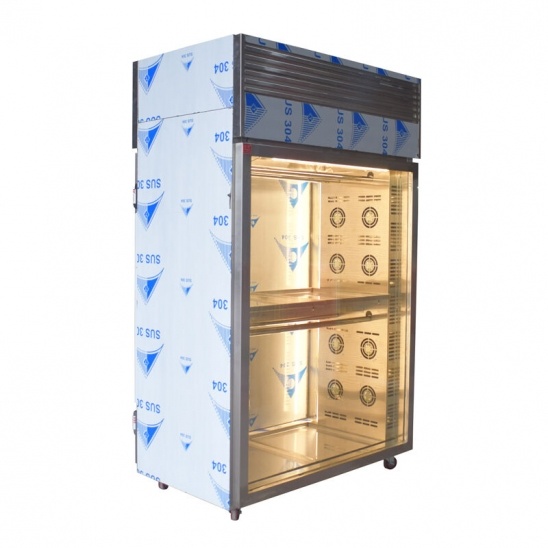 Double porte en verre en acier inoxydable oie poulet canard refroidissement par air congélateur de séchage 