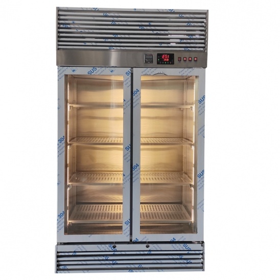 approvisionnement personnalisable vitrine à double porte vitrée pour bœuf sec 